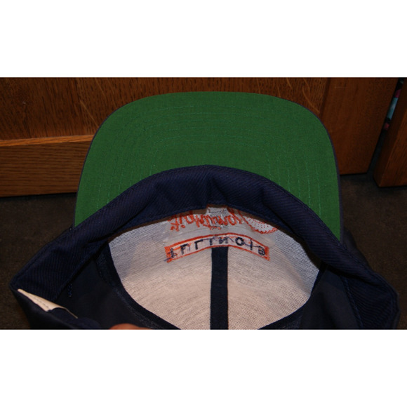 Vintage 80s ILLINOIS FIGHTING ILLINI Script Hat Cap Snapback Chief Illiniwek - Picture 7 of 9